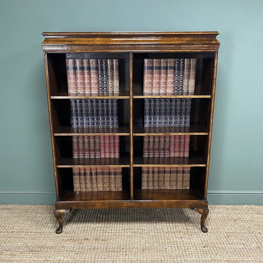 Antique Furniture Antiques World (via WooCommerce) Bookcases | Superb Large Antique Walnut Open Bookcase By Warings