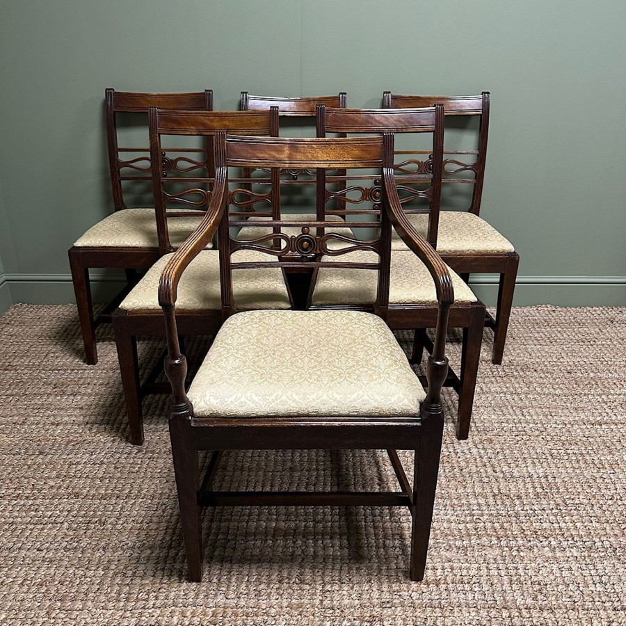 Antique Furniture Antiques World (via WooCommerce) Chairs | Set Of 6 Antique Georgian Mahogany Dining Chairs