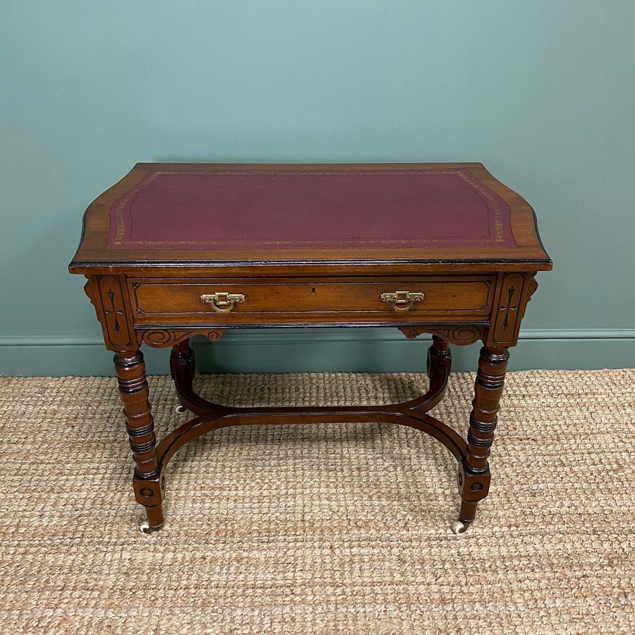 Antique Furniture Antiques World (via WooCommerce) Tables | Quality Walnut Maple & Co Antique Writing Table