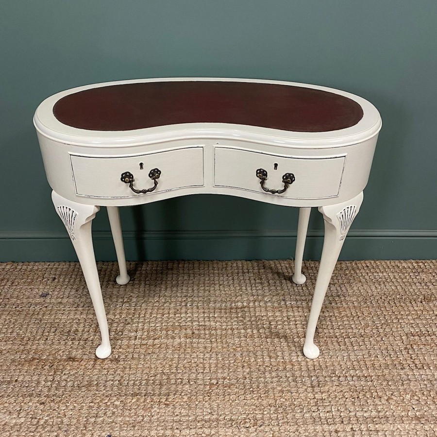 Antique Furniture Antiques World (via WooCommerce) Tables | Art Deco Painted Kidney Shaped Desk