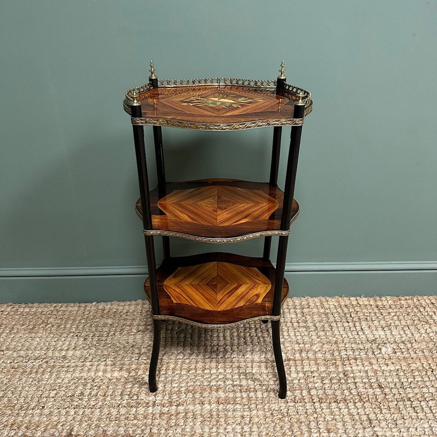 Antique Furniture Antiques World (via WooCommerce) Tables | Superb Quality Inlaid Antique Etagere