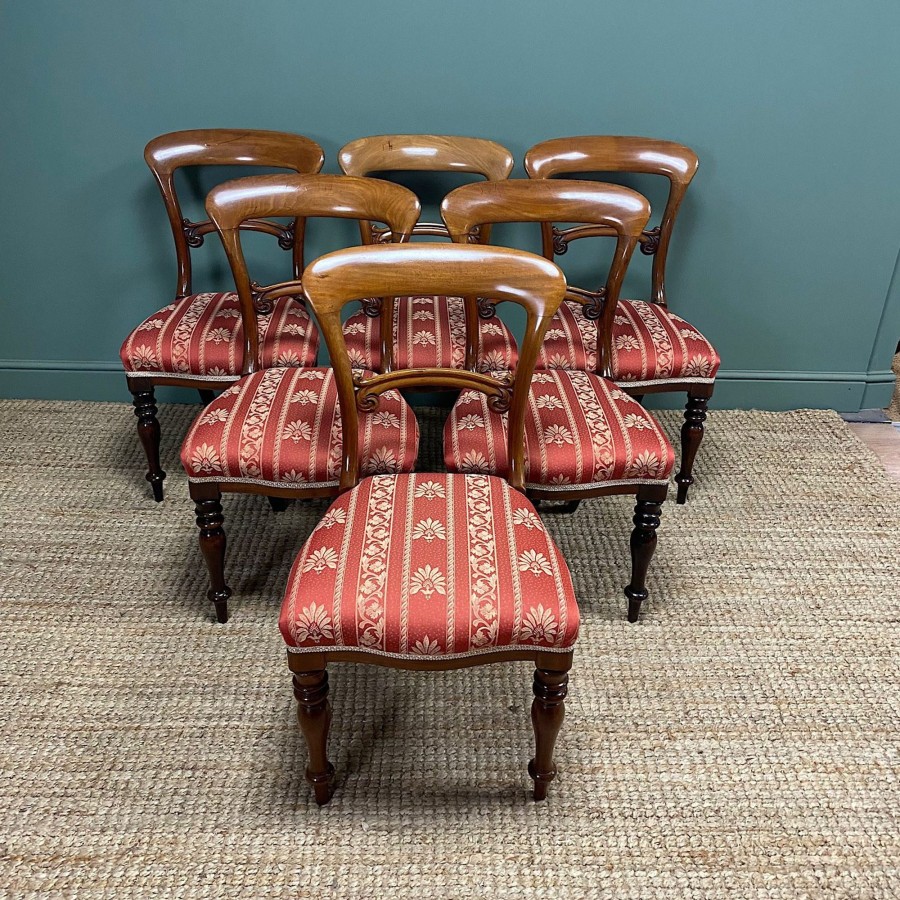 Antique Furniture Antiques World (via WooCommerce) Chairs | Fine Quality Set Of Six Antique Victorian Mahogany Dining Chairs