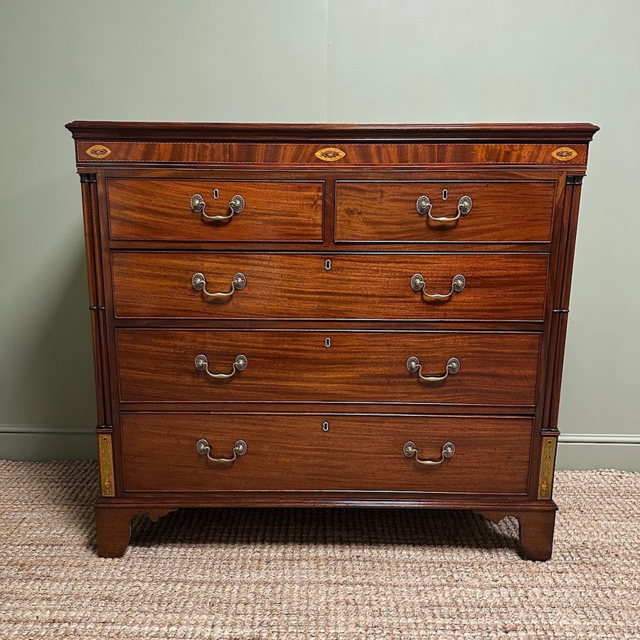 Antique Furniture Antiques World (via WooCommerce) Chest Of Drawers | Spectacular Antique Georgian Mahogany Chest Of Drawers