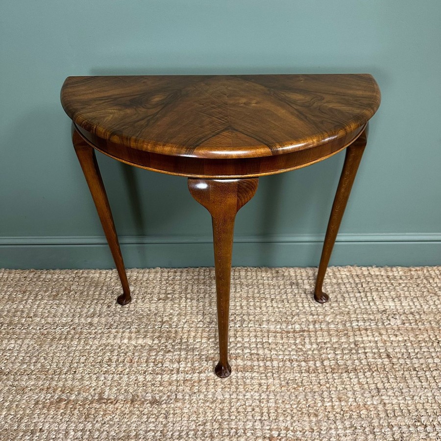 Antique Furniture Antiques World (via WooCommerce) Tables | Stunning Small Demi Lune Side Table