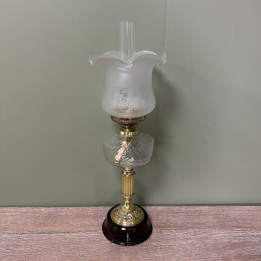 Antique Furniture Antiques World (via WooCommerce) Collectables | Spectacular 19Th Century Brass Antique Oil Lamp