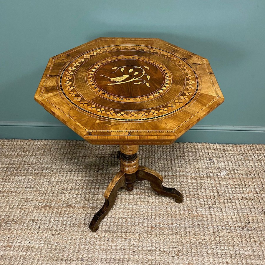 Antique Furniture Antiques World (via WooCommerce) Occasional Tables | Spectacular Inlaid Antique Victorian Walnut Centre Table