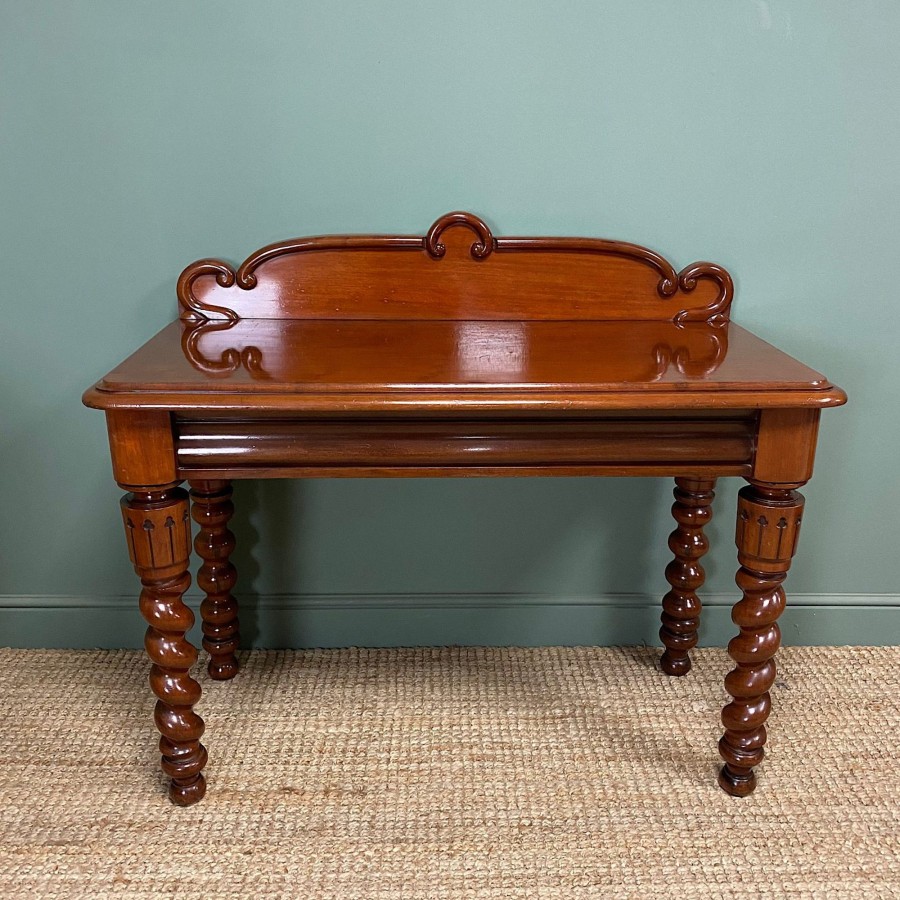 Antique Furniture Antiques World (via WooCommerce) Tables | Unusual Figured Mahogany Victorian Antique Console Table