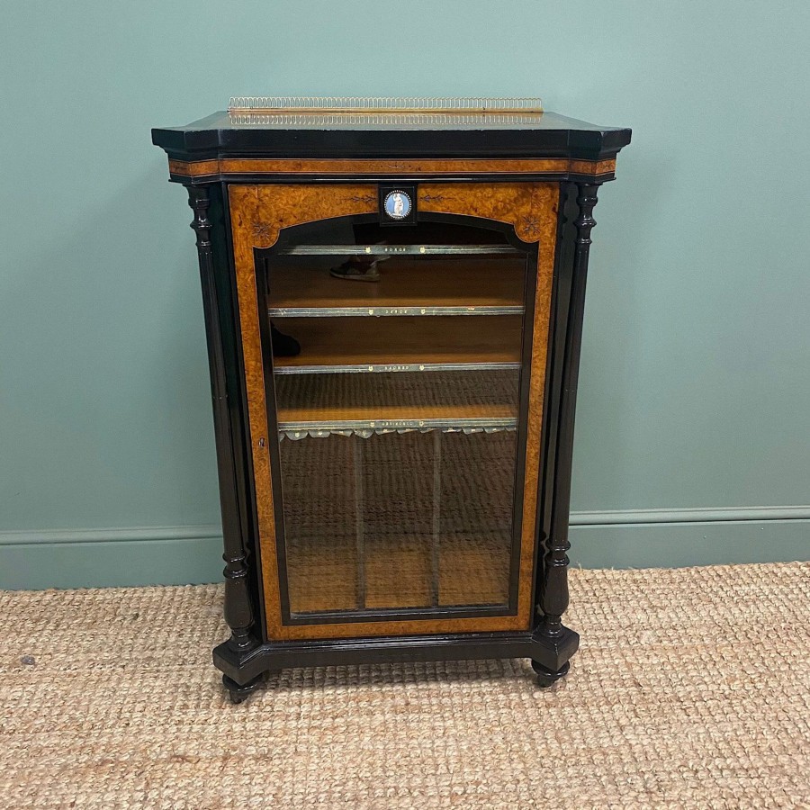 Antique Furniture Antiques World (via WooCommerce) Cupboards & Cabinets | Spectacular Burr Walnut Victorian Antique Music Cabinet