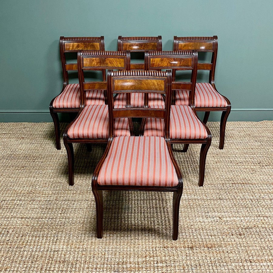 Antique Furniture Antiques World (via WooCommerce) Chairs | Set Of Six Antique Mahogany Regency Dining Chairs Of Superb Quality.