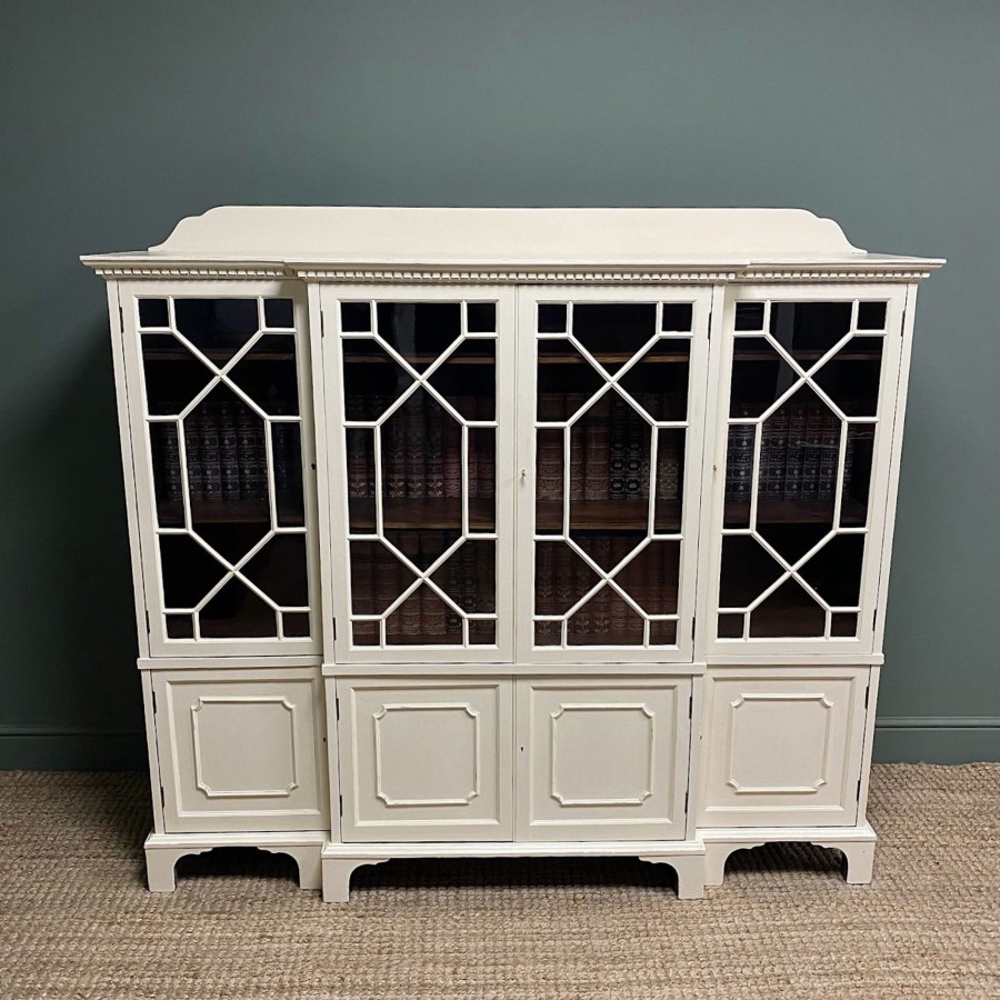 Antique Furniture Antiques World (via WooCommerce) Bookcases | Large Victorian Painted Antique Bookcase