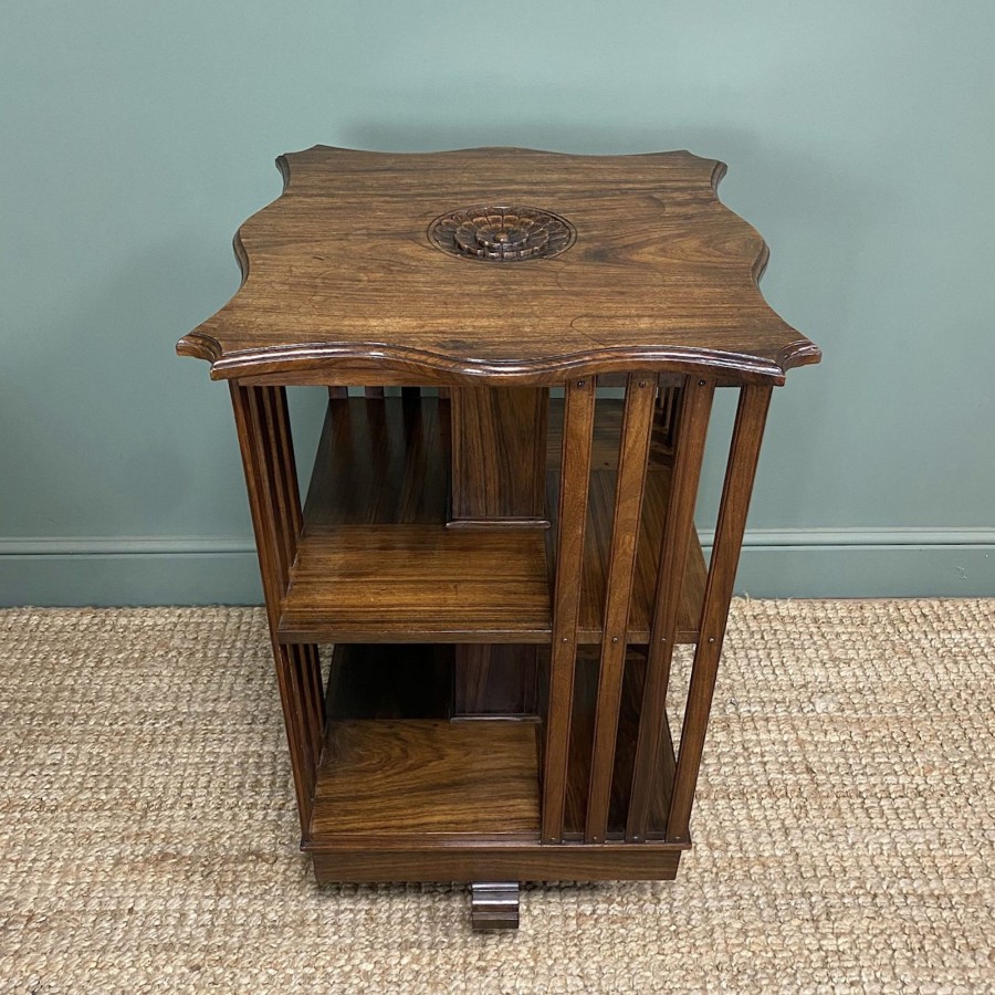 Antique Furniture Antiques World (via WooCommerce) Bookcases | Superb Quality Victorian Antique Revolving Bookcase