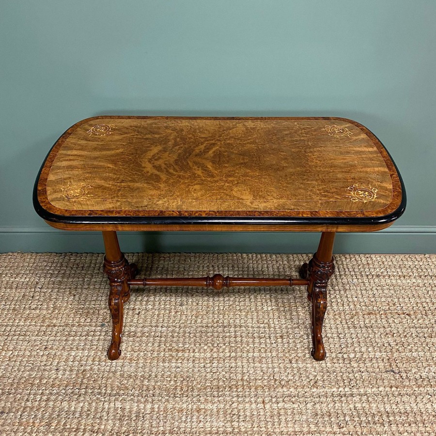 Antique Furniture Antiques World (via WooCommerce) Tables | Beautiful Walnut & Amboyna Antique Victorian Side Table