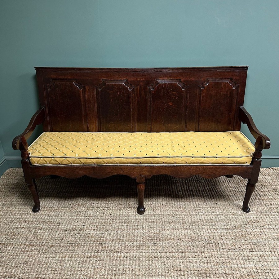 Antique Furniture Antiques World (via WooCommerce) Chairs | Period Georgian Oak Antique Settle / Bench