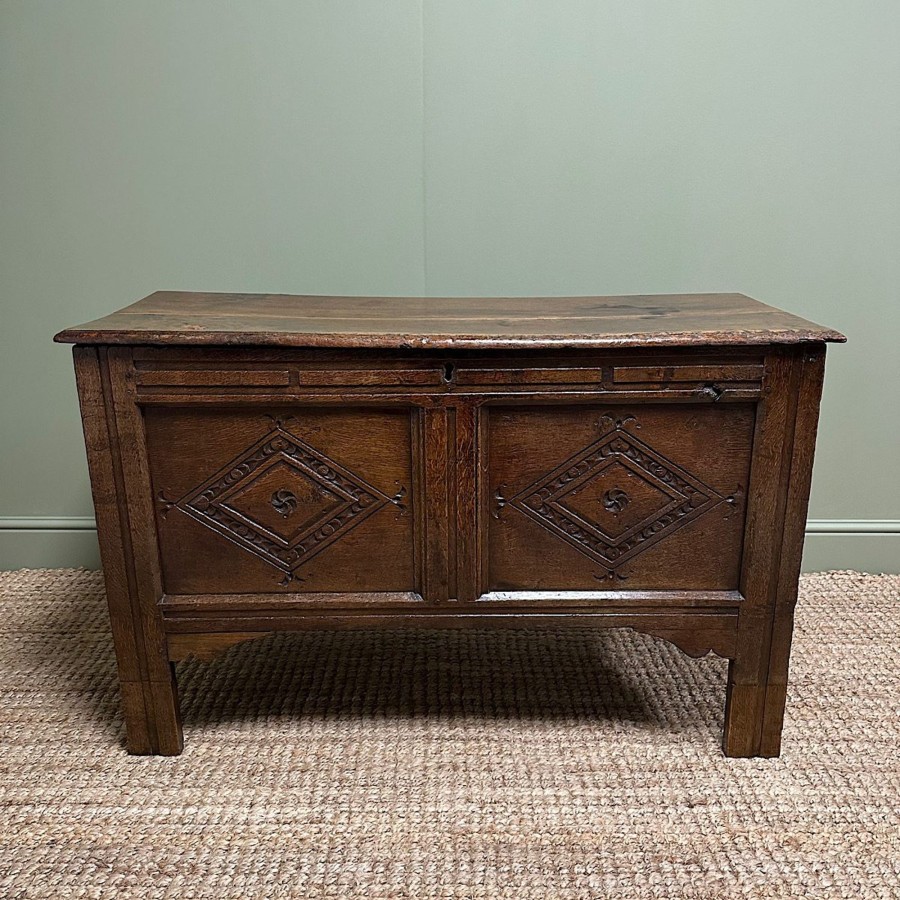 Antique Furniture Antiques World (via WooCommerce) Chest Of Drawers | 18Th Century Period Antique Oak Coffer