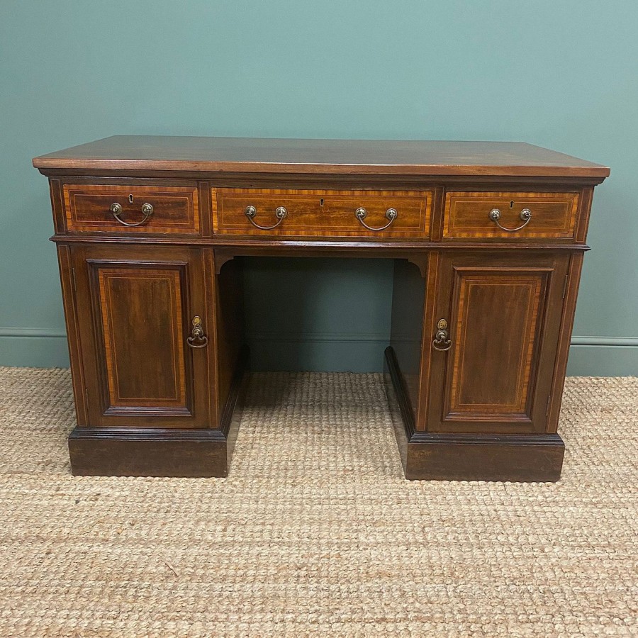 Antique Furniture Antiques World (via WooCommerce) Desks | Mahogany Antique Pedestal Desk By Maple & Co