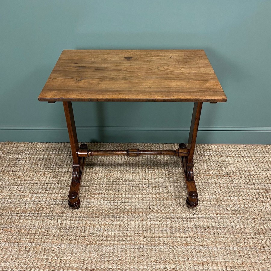 Antique Furniture Antiques World (via WooCommerce) Tables | Striking Figured Rosewood Regency Antique Side Lamp Table