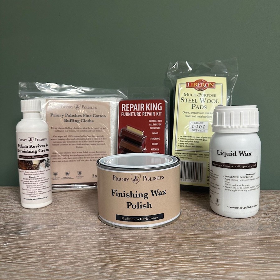 Antique Furniture Antiques World (via WooCommerce) Furniture Wax | Antique Furniture Polishing Restoration Kit - Light & Dark Woods