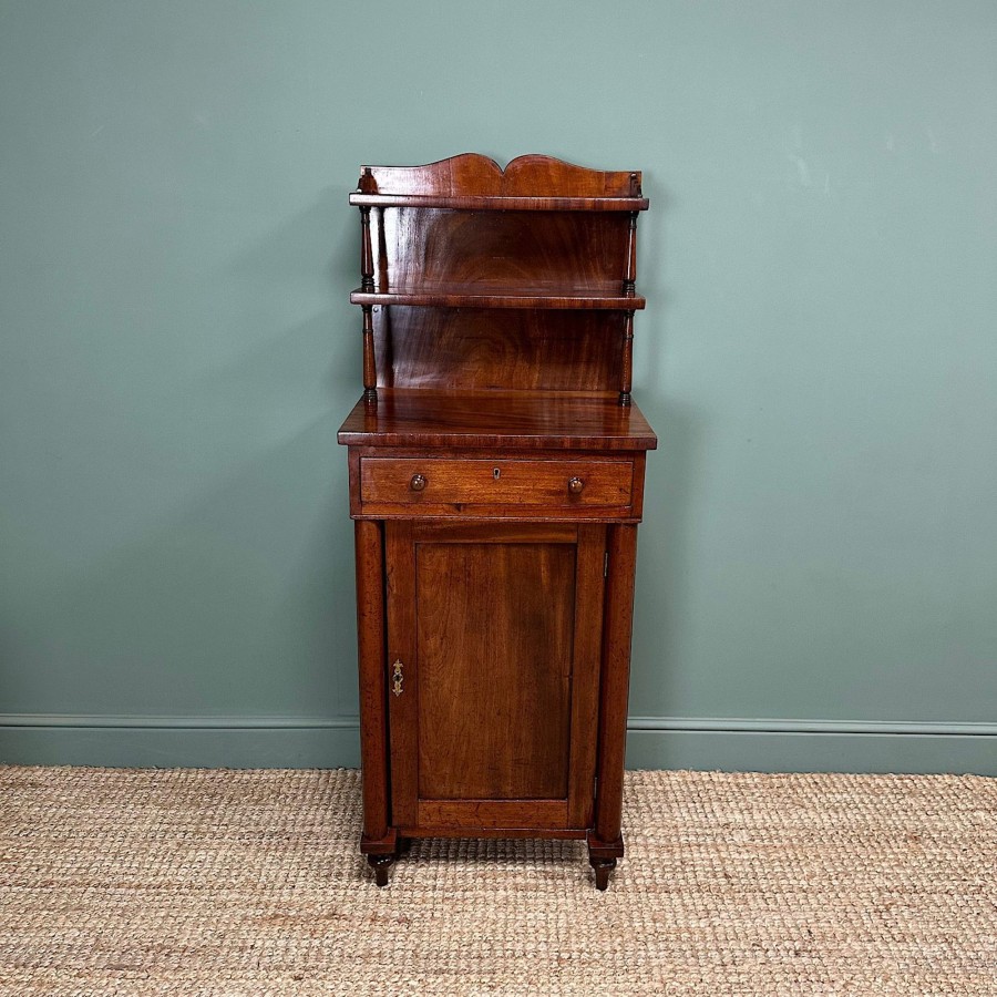 Antique Furniture Antiques World (via WooCommerce) Sideboards | Superb Slim Antique Victorian Mahogany Chiffonier / Cupboard