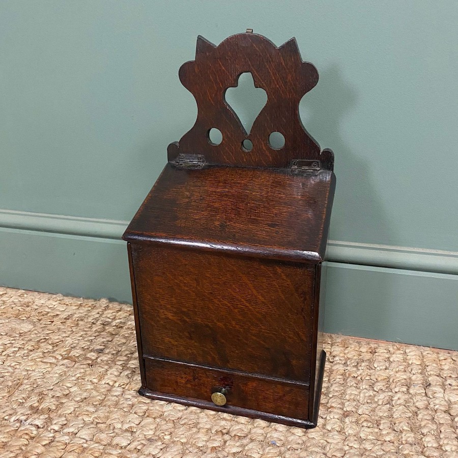 Antique Furniture Antiques World (via WooCommerce) Cupboards & Cabinets | Period Oak Antique Salt Box