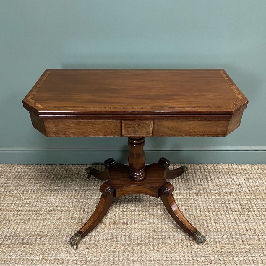 Antique Furniture Antiques World (via WooCommerce) Card / Games Tables | Beautiful Mahogany Antique Regency Tea Table