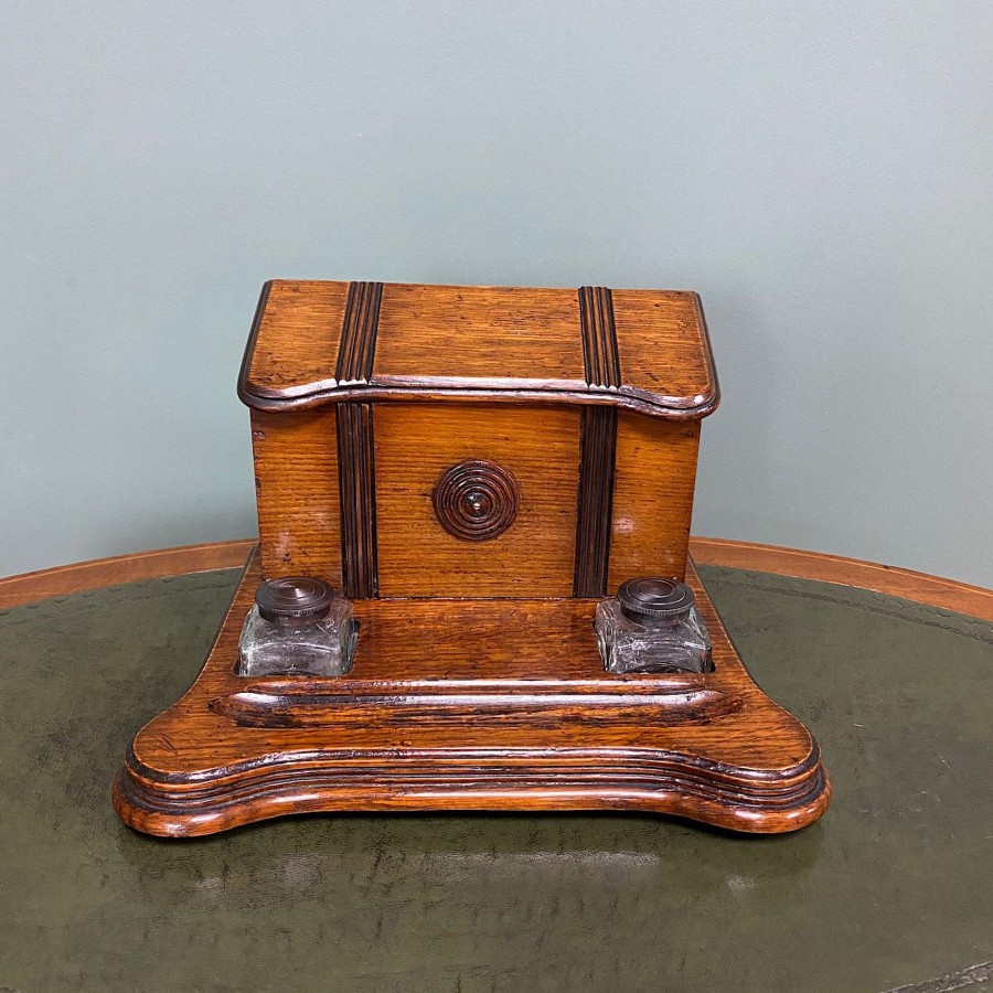 Antique Furniture Antiques World (via WooCommerce) Collectables | Victorian Oak Desktop Stationary Box