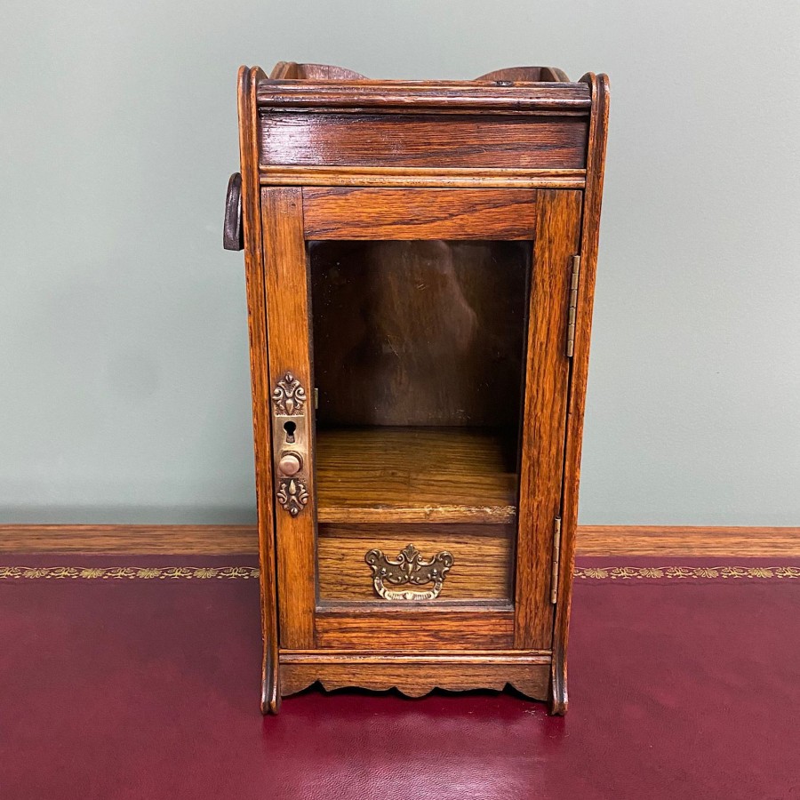 Antique Furniture Antiques World (via WooCommerce) Collectables | Small Oak Antique Smoking Cabinet