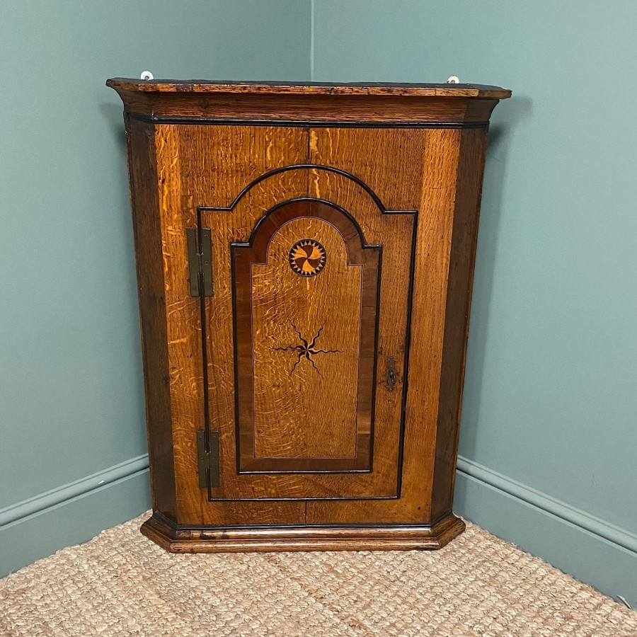 Antique Furniture Antiques World (via WooCommerce) Cupboards & Cabinets | Wall Hanging Georgian Oak Antique Corner Cabinet