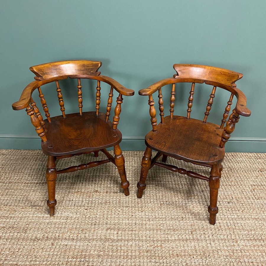 Antique Furniture Antiques World (via WooCommerce) Chairs | Pair Of Antique Victorian Captains Chairs