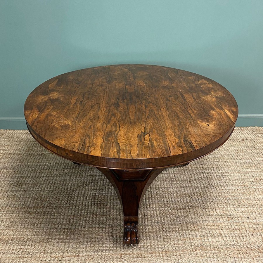 Antique Furniture Antiques World (via WooCommerce) Dining Tables | Large Circular Rosewood Antique Dining Table