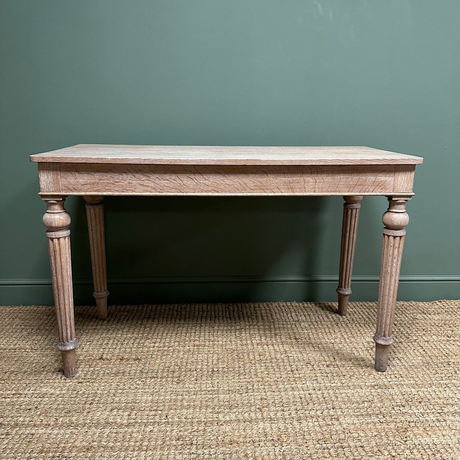 Antique Furniture Antiques World (via WooCommerce) Tables | Outstanding Limed Oak Victorian Antique Console Table