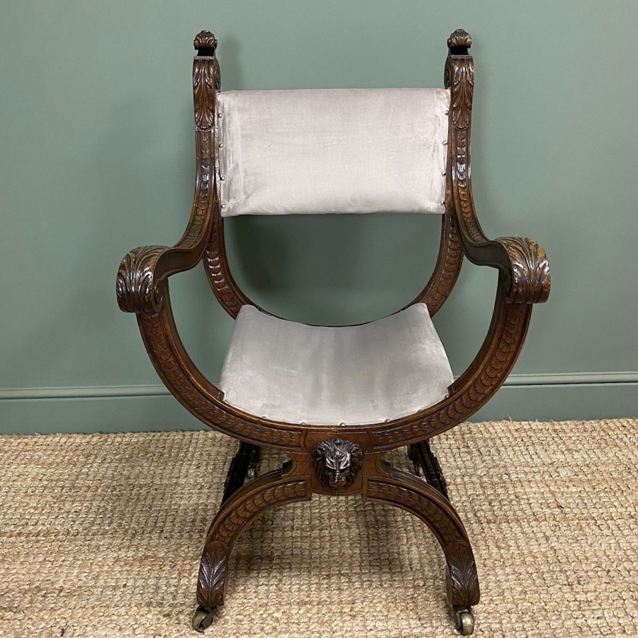 Antique Furniture Antiques World (via WooCommerce) Chairs | Spectacular Victorian Oak Antique Armchair