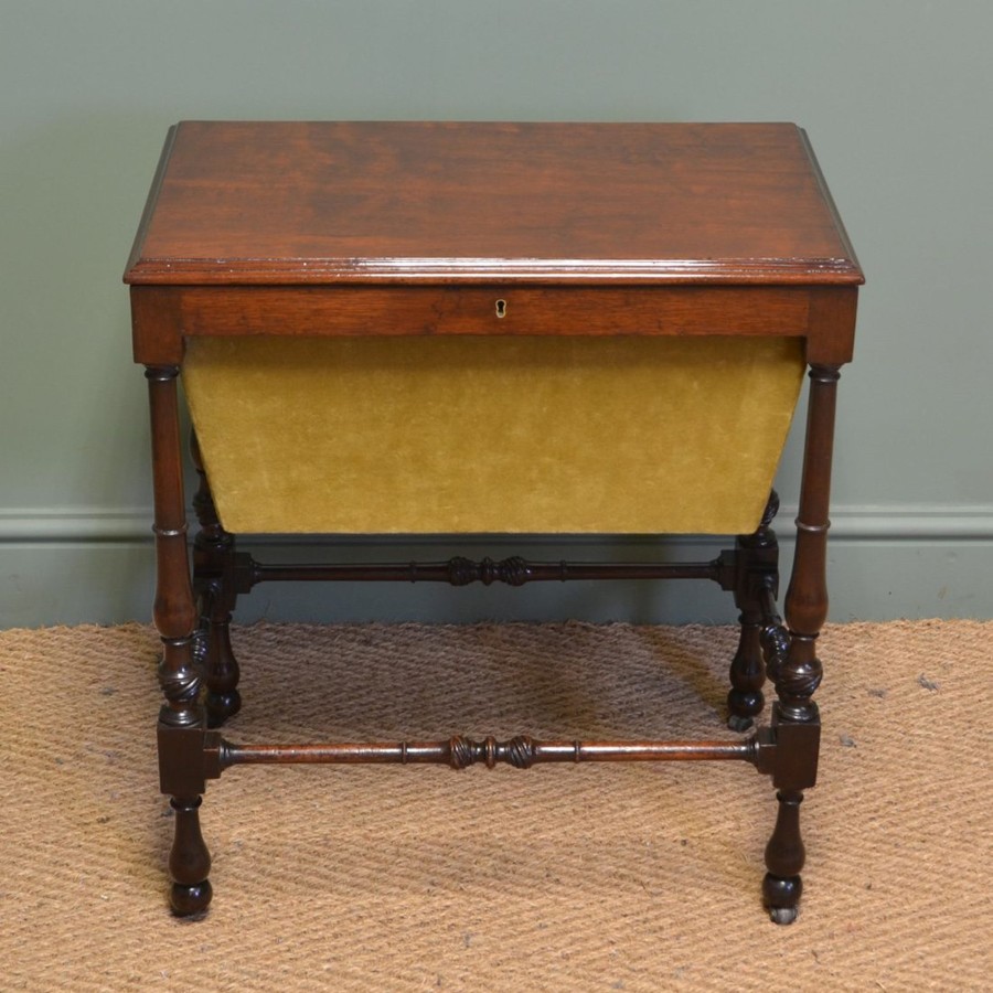 Antique Furniture Antiques World (via WooCommerce) Tables | Small Edwardian Mahogany Antique Work Box / Side Table