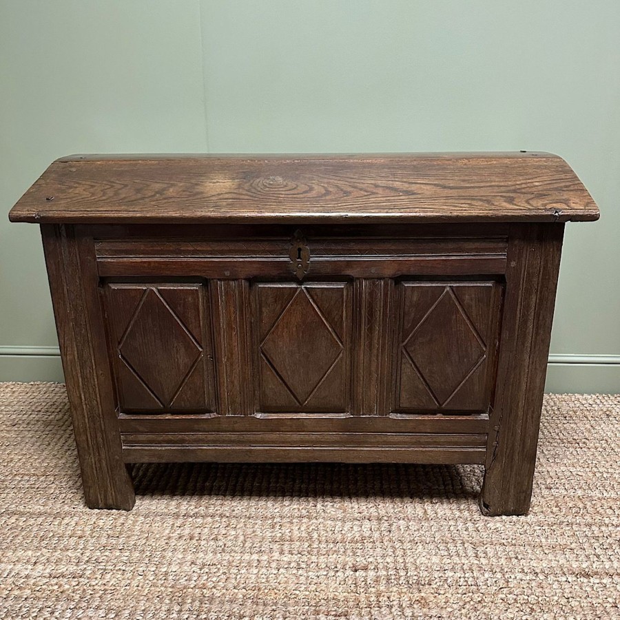 Antique Furniture Antiques World (via WooCommerce) Chest Of Drawers | Unusual 18Th Century Dome Top Country Oak Antique Coffer