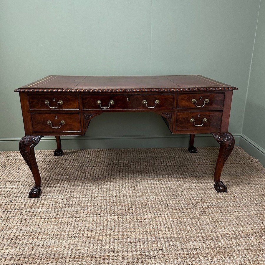 Antique Furniture Antiques World (via WooCommerce) Desks | Spectacular Large Edwardian Mahogany Antique Partners Desk