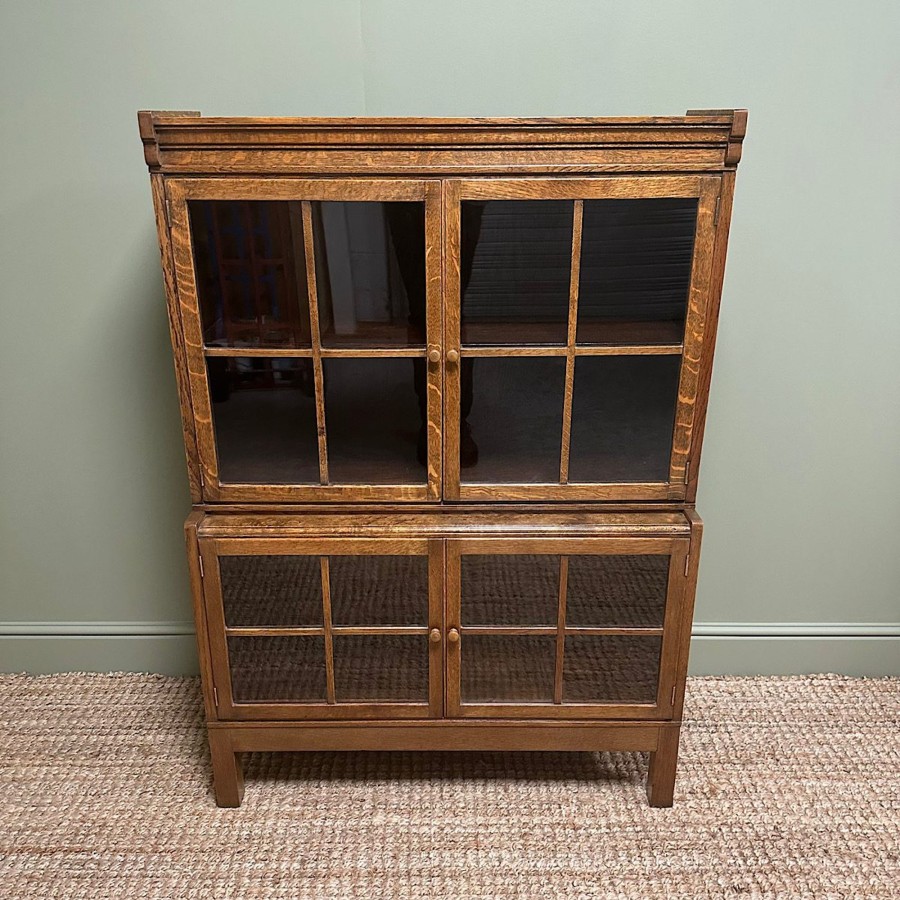 Antique Furniture Antiques World (via WooCommerce) Bookcases | Stunning Small Edwardian Oak Antique Arts And Crafts Bookcase