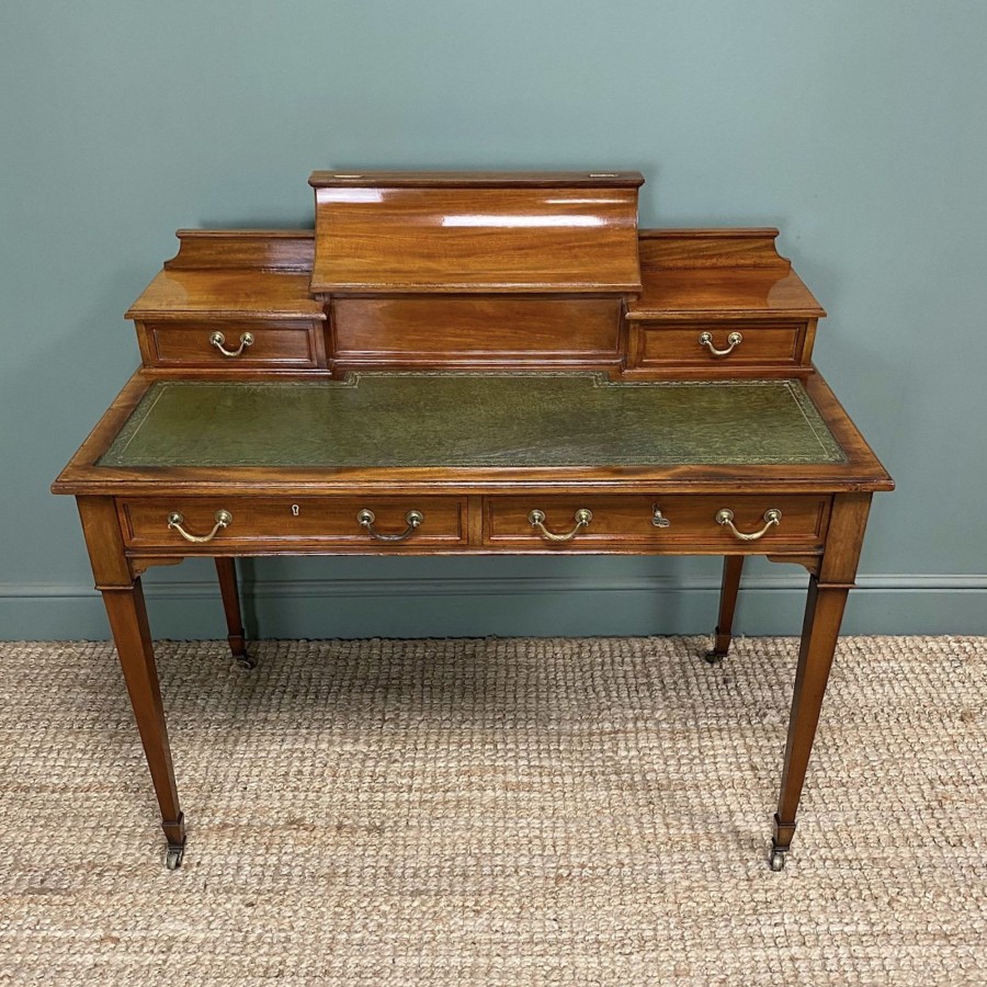 Antique Furniture Antiques World (via WooCommerce) Desks | Fine Antique Edwardian Mahogany Desk