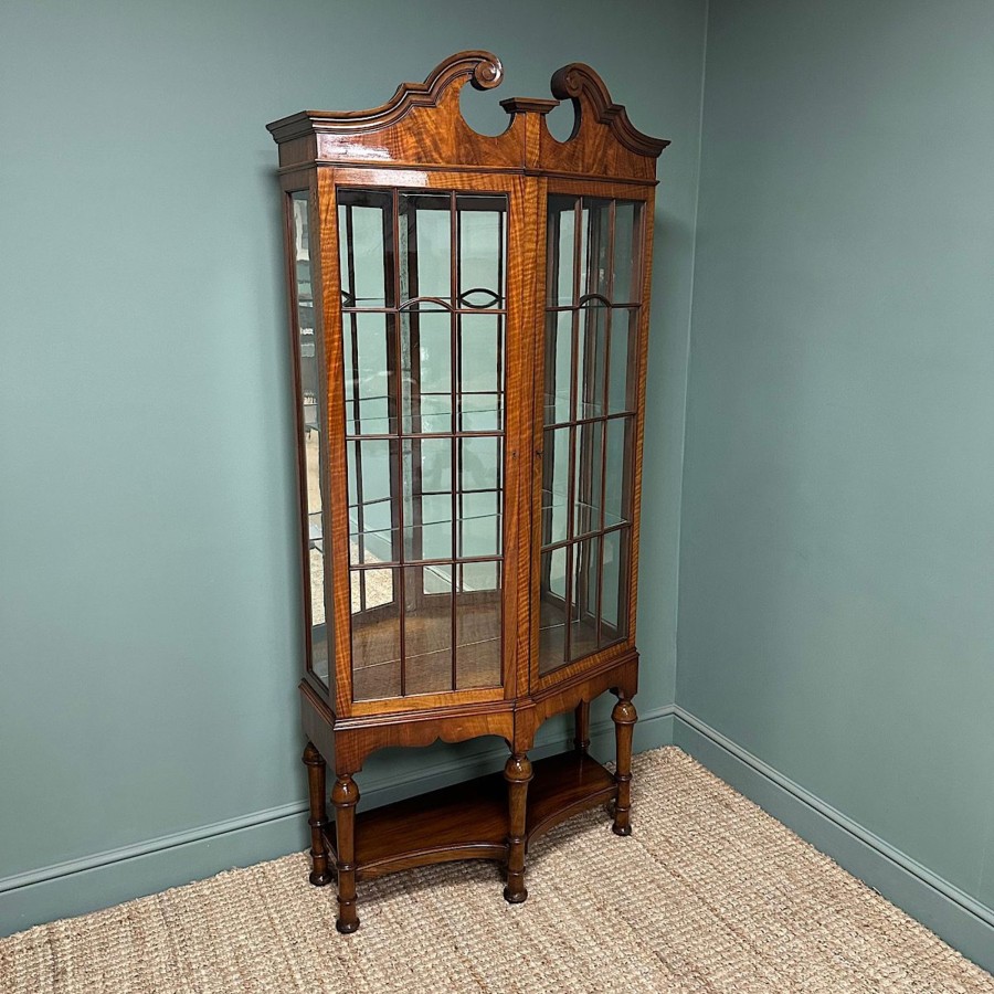 Antique Furniture Antiques World (via WooCommerce) Cupboards & Cabinets | Spectacular Walnut Antique Victorian Display Cabinet