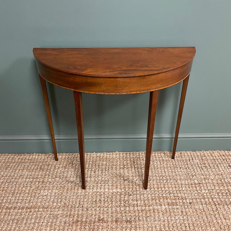 Antique Furniture Antiques World (via WooCommerce) Tables | Small Mahogany Antique Edwardian Console Table