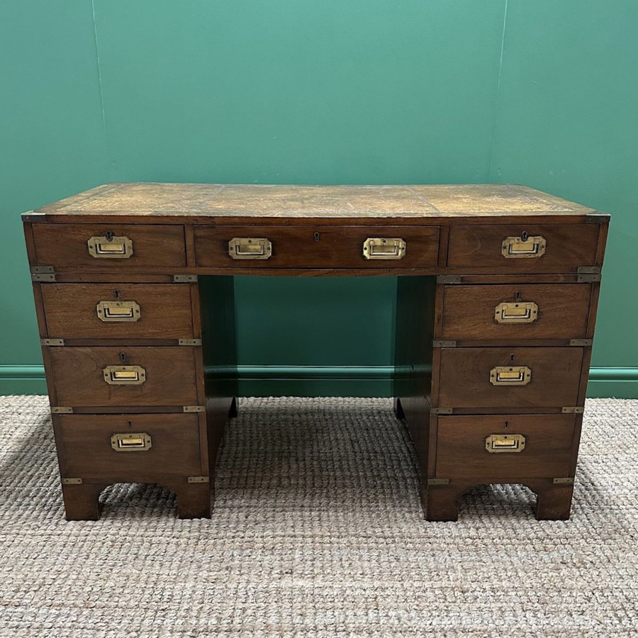 Antique Furniture Antiques World (via WooCommerce) Desks | Country House Antique Campaign Desk