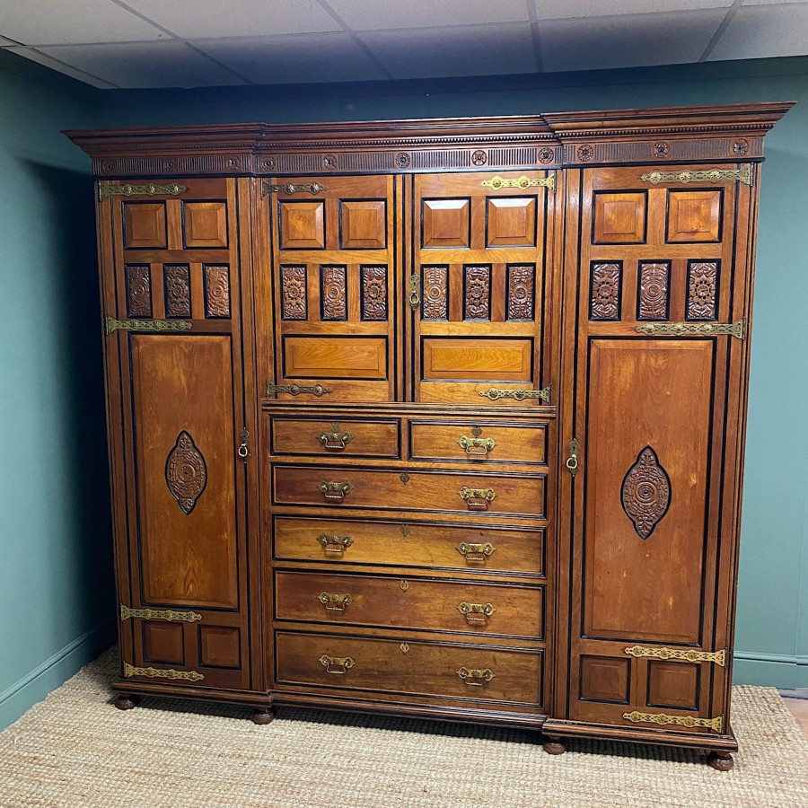 Antique Furniture Antiques World (via WooCommerce) Wardrobes | Huge Walnut Antique Victorian Wardrobe By Robson & Sons