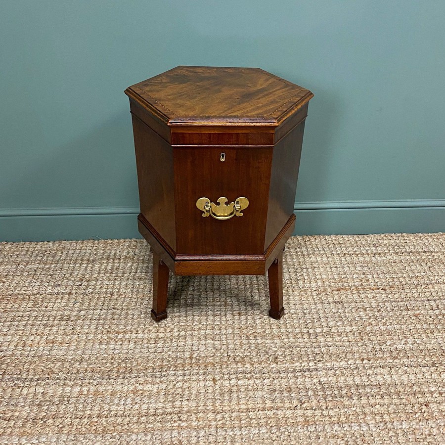 Antique Furniture Antiques World (via WooCommerce) Tables | Georgian Mahogany Cross-Banded Antique Cellarette