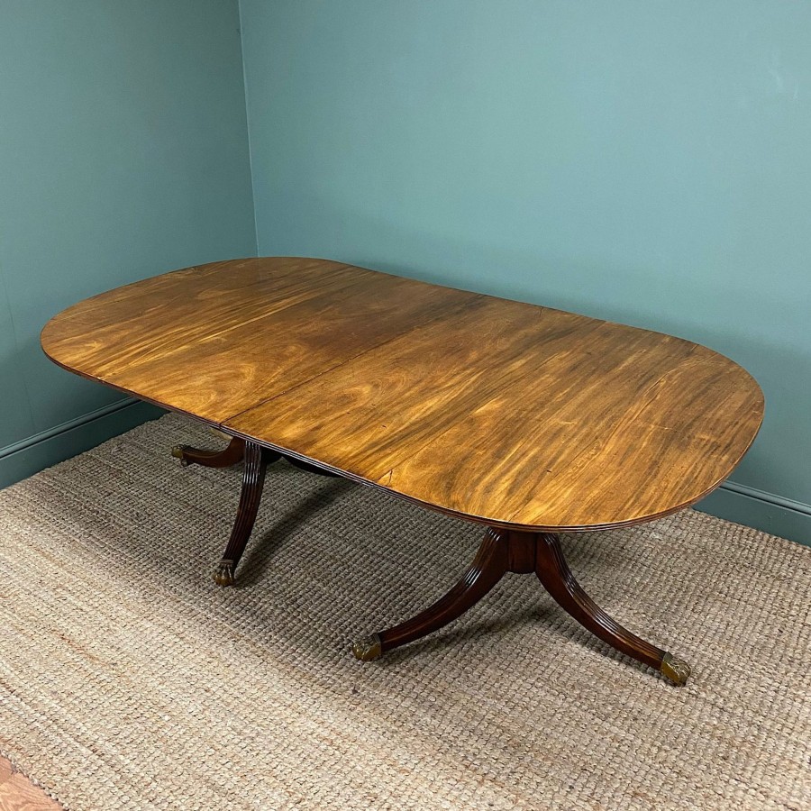 Antique Furniture Antiques World (via WooCommerce) Dining Tables | Regency Mahogany Twin Pillar Antique Dining Table