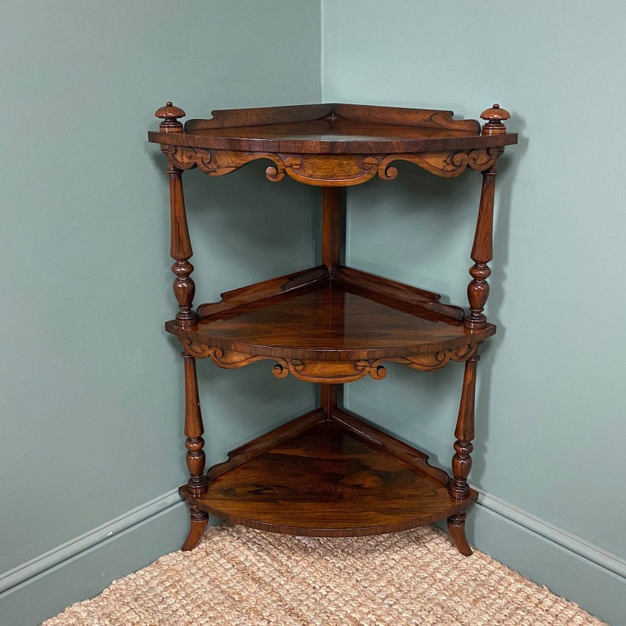 Antique Furniture Antiques World (via WooCommerce) Tables | Unusual Victorian Rosewood Antique Corner Table