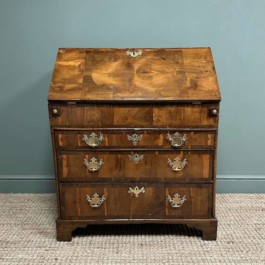 Antique Furniture Antiques World (via WooCommerce) Desks | Rare Yew Wood Antique Georgian Bureau