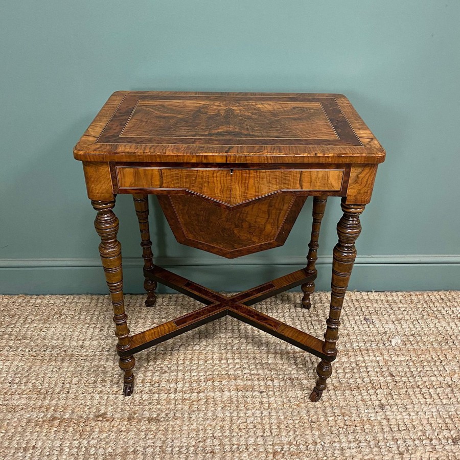 Antique Furniture Antiques World (via WooCommerce) Tables | Fine Quality Antique Victorian Walnut Work Table