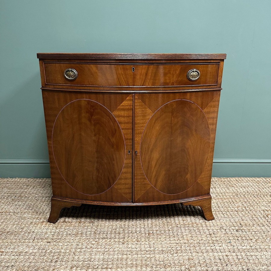 Antique Furniture Antiques World (via WooCommerce) Cupboards & Cabinets | Superb Quality Edwardian Antique Bow Fronted Cabinet