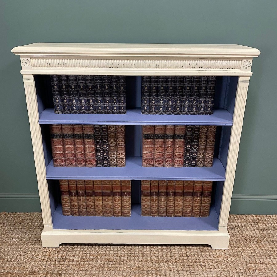 Antique Furniture Antiques World (via WooCommerce) Bookcases | Quality Victorian Painted Antique Open Bookcase