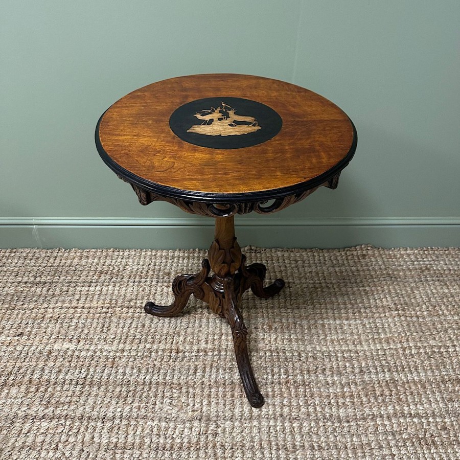 Antique Furniture Antiques World (via WooCommerce) Tables | Unusual Black Forest Antique Musical Table