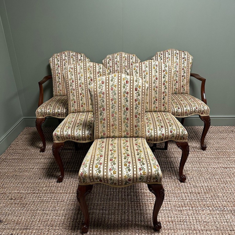 Antique Furniture Antiques World (via WooCommerce) Chairs | Quality Set Of 6 Art Deco Chairs