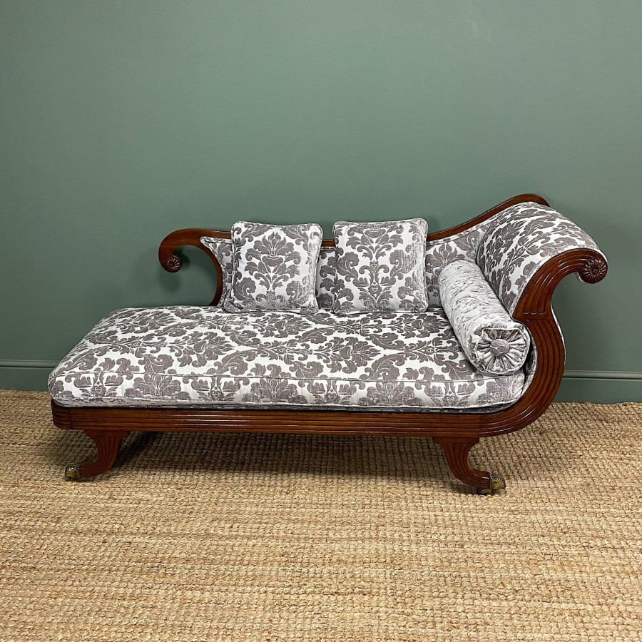 Antique Furniture Antiques World (via WooCommerce) Chairs | Spectacular Quality Regency Mahogany Antique Chaise Lounge